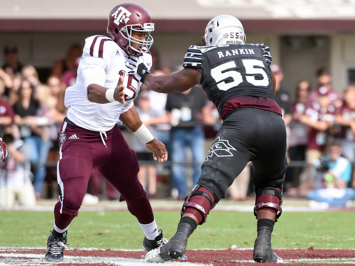 After one more year of blocking the SEC's best edge rushers (as he did last year against No. 1 pick Myles Garrett), Mississippi State's Martinas Rankin could be headed for Round 1 himself.